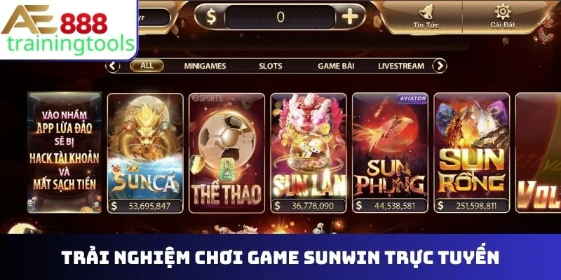 Trải nghiệm chơi game Sunwin trực tuyến